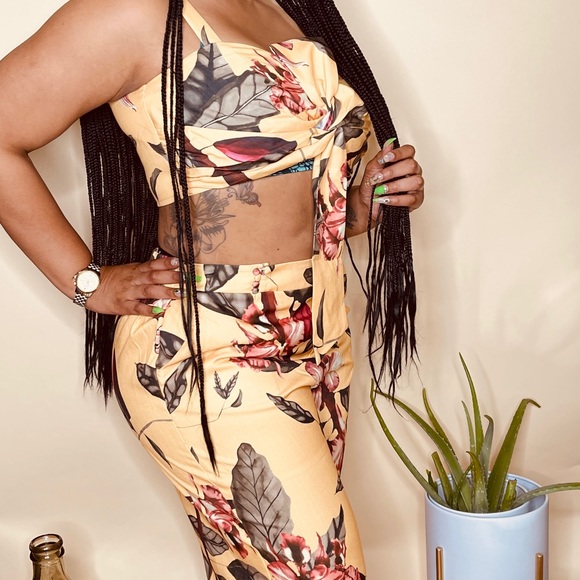 Two piece wide leg crop top plus size - Picture 4 of 5